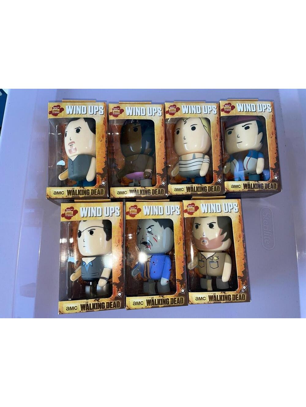 AMC The Walking Dead Wind Ups, Complete Set of 7 NIB 2013 Daryl Rick Andrea Glen
